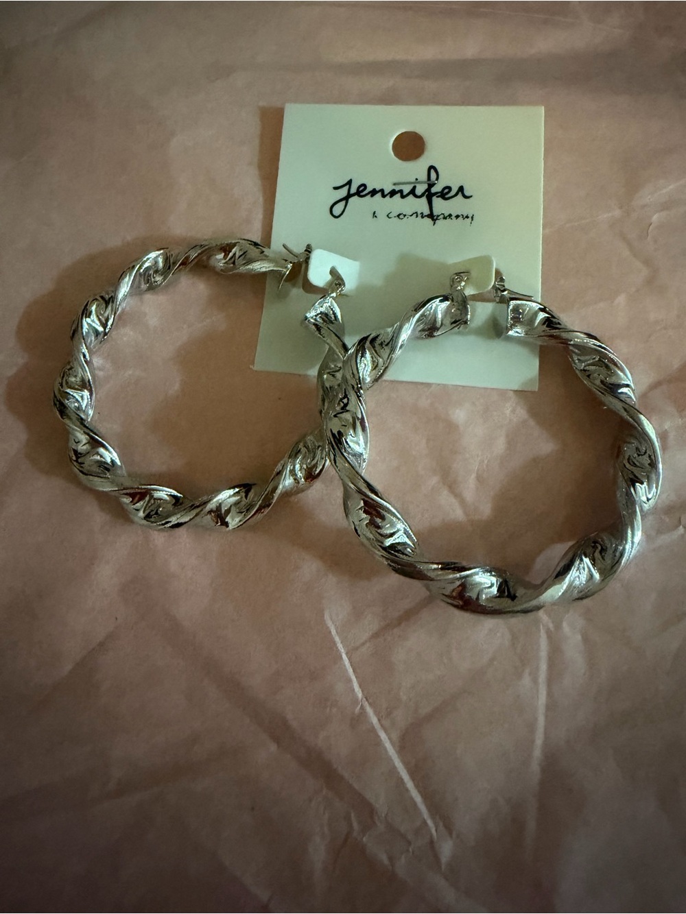 Silver Twisted Hoop Earrings